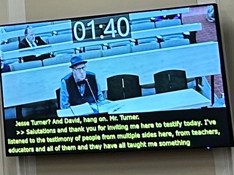 Jesse Turner testifying at formal hearing